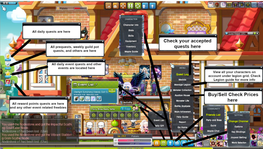 Maplestory New Players Guide 2022 User Interface